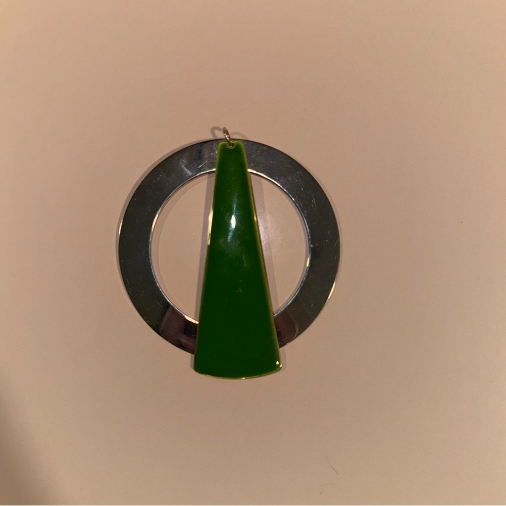 Green and Silver Geometric Pendant